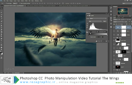 طرح لایه باز آموزش ویدیویی دستکاری و ترکیب عکس و اضافه کردن بال در فتوشاپ